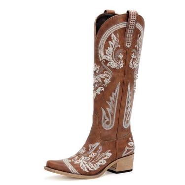 Imagem de Botas de cowboy vodvob Western Embroidered Strass para mulheres