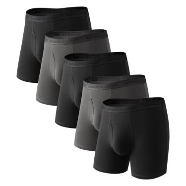 Imagem de Cuecas boxer Natural Feelings Viscose Bamboo Pack masculinas pretas e 