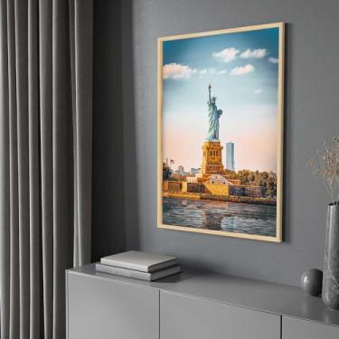 Imagem de Quadro com Moldura Estátua da Liberdade Nova York Decorativo Grande Sala Quarto Hall