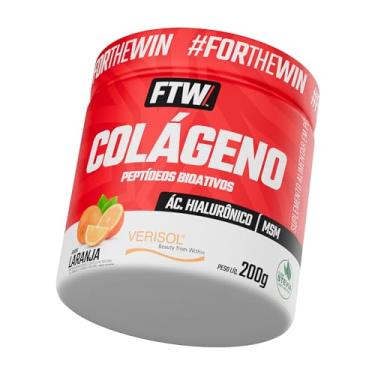 Imagem de FTW Colágeno Hidrolisado Verisol em Pó 200g, Suplemento com Ácido Hialurônico, MSM, Zinco, Selênio e Cromo – Saúde da Pele, Cabelos e Unhas, Adoçado com Stevia, Sem Glúten (Sabor Laranja)