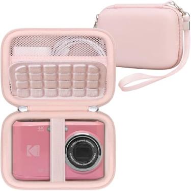 Imagem de RAIALL Estojo Para Câmera Digital Kodak Pixpro Friendly Zoom Fz55/Fz45/Fz43 De 16 Mp, Bolsa Viagem Câmeras Compactas, Adaptador Carregamento Com Bolso Malha, Cabo Usb, Baterias Cartão Sd, Rosa