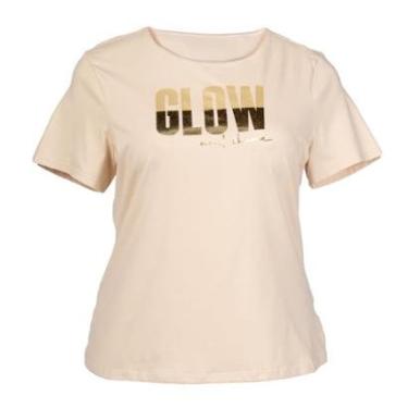 Imagem de Blusa Feminina Habana Estampada Plus Size Bege/Dourado-Feminino