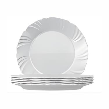 Imagem de Kit 24 Pratos Rasos Pétala Opaline Nadir Vidro Resistente