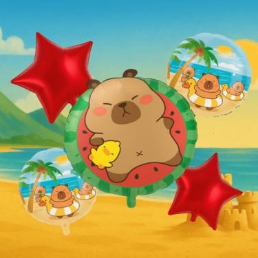 Imagem de Kit Balao Cartelado Capivara 3D – 25 Modelos Temáticos (1 Unidade por Cartelado) – Decoração de Festa, Painel e Mesa Infantil – Foil Premium Luma Festas