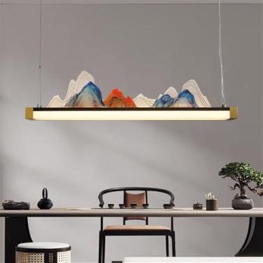 Imagem de Restaurante Contemporâneo Lâmpada Pingente LED Estilo Chinês Retro Criatividade Bar Balcão Sala de Estar Quarto Estudo Hotel Casa de Chá Candelabro (Estilo 34 L121CM)