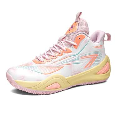Imagem de Novetra Tênis de basquete masculino antiderrapante, leve e confortável, tênis corrida para atividades ao ar livre(Pink,34 BR)
