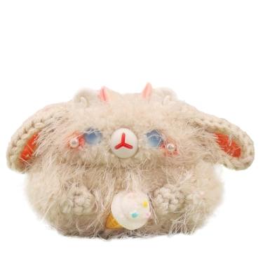 Imagem de Capa de pelúcia compatível com Apple Airpods 3, capa de fone de ouvido tricotada feita à mão, capa de fone de ouvido de pelúcia criativa engraçada fofa