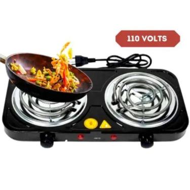 Imagem de Super Fogão Cooktop Aspiral Elétrico Portátil 2 Bocas 2000W