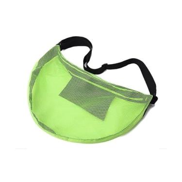 Imagem de Bolsa de basquete de ombro único esportiva universal de grande capacidade bolsa de vôlei de futebol multifuncional portátil para basquete bolso de rede de armazenamento diagonal verde