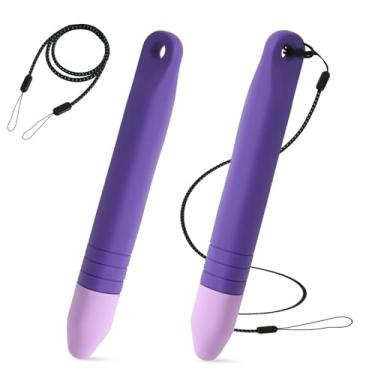 Imagem de 2 canetas Stylus amigáveis com cordões antiperda, canetas Stylus para tela sensível ao toque compatíveis com iPad, iPhone, Android, todos os dispositivos com tela sensível ao toque (roxa)
