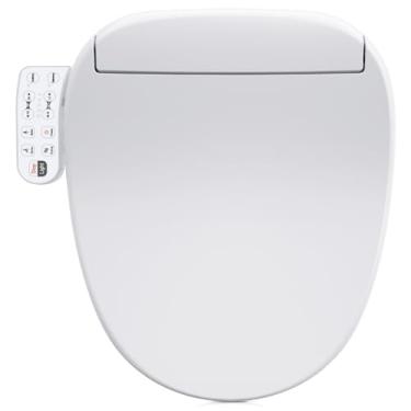 Imagem de ZMJH Assento sanitário bidê 236D alongado - Água morna infinita, assento aquecido e lavagem de vórtice, limpeza frontal dupla/traseira, secador de ar quente, luz noturna LED, alimentado por