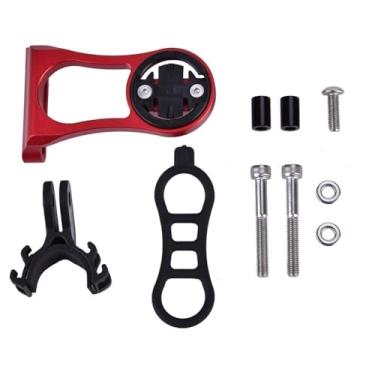 Imagem de Chiffonade Suporte de extensão de odômetro de bicicleta de liga de alumínio com clipe de câmera para Edge 1000/820/810/800/520/510/500/200(vermelho)
