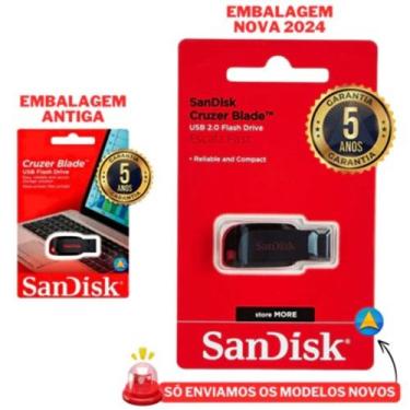 Imagem de Pen drive ORIGINAL 64GB USB 2.0 Cruzer Blade Sandisk SDCZ50 - Enviamos
