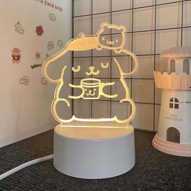 Imagem de Akutoer Luz noturna de desenho animado com 3 mudanças de cor, luminária de mesa de LED Kawaii, lâmpada noturna de acrílico para dormir como melhor presente para mulheres, adolescentes, meninos e