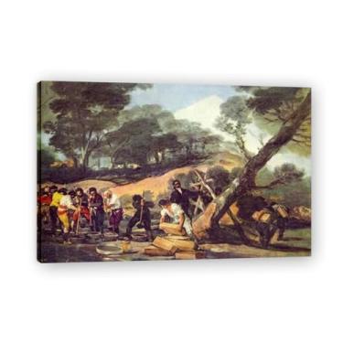 Imagem de Powder Factory In The SierraArte em tela romântica espanhola Francisco De Goya - Obra-prima clássica para decoração de escritório doméstico 59,9 x 75 cm emoldurada