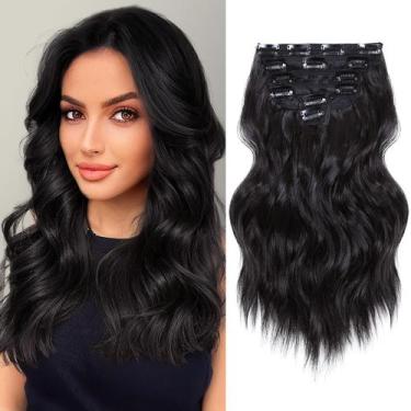 Imagem de Extensões de cabelo NAYOO Clip em 35 cm, curto, ondulado, encaracolado