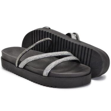 Imagem de Papete Confort Feminina  Strass-Preta - JFSTORE, 40