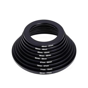 Imagem de Anel adaptador de filtro de lente descendente de 82 mm-37 mm, kit de anéis de metal para filtro de lente de câmera, preto compatível com lentes de 82 mm para filtros UV/ND/CPL de 37 mm, acessórios