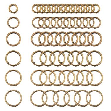 Imagem de 1 caixa de anéis divididos em ferro de bronze antigo, anéis de salto de laço duplo 4 mm/5 mm/6 mm/7 mm/8 mm/10 mm, anéis fechados para colares faça-você-mesmo, pulseiras, fabricação de joias e