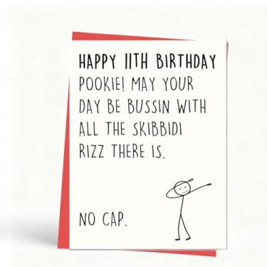 Imagem de NOTLZPLS Cartão de aniversário de 11 anos, presentes e decorações de aniversário de 11 anos para meninos, meninas, filho, filha, sobrinho, sobrinho, cartão engraçado de aniversário de 12 anos para ele