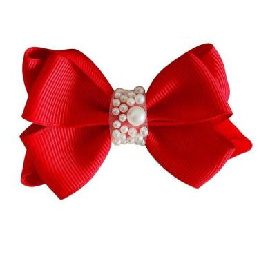 Imagem de Laço De Cabelo Natal de Bebê Com Bico de Pato Encapado - Castelo Maris