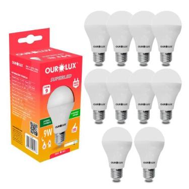 Imagem de Kit 10 Lâmpada Led 9w Bulbo Soquete E27 Bivolt Casa Comércio - OuroLux
