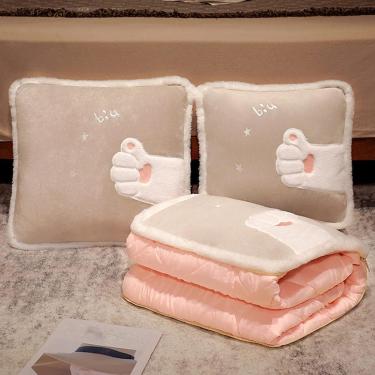 Imagem de Travesseiro Blaket, Travesseiro De Viagem E Conjunto Blaket Para Aviões, Travesseiro Blaket 2 Em 1, Travesseiro De Viagem Portátil E Leve Blaket, Para Viagens E Acampa, Light Grey, 17.71x17.71in