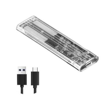 Imagem de Caixa Externa Para SSD M.2 NGFF SATA Transparente USB Tipo C 5Gbps Ada