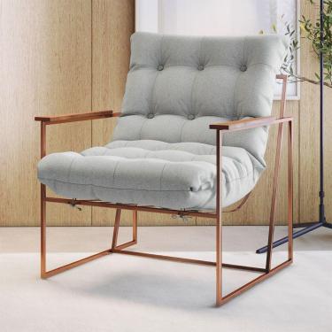Imagem de Poltrona M03 Estrutura Em Ferro Mais Decor Cobre/cinza