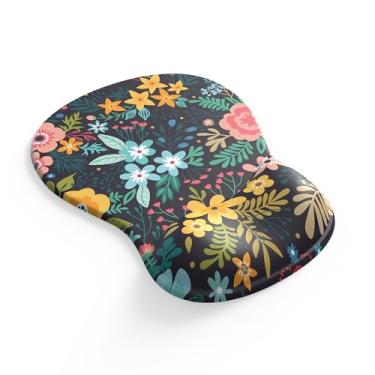 Imagem de Mousepad ergonômico para escritório com suporte de pulso, mouse pad de gel confortável com descanso de pulso, design côncavo médio, tapete de mouse para alívio da dor para trabalhar, estudar e jogar