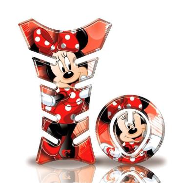 Imagem de Kit Protetor Tanque Adesivo Moto Honda Minnie Vermelha Até 2016