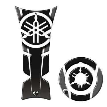 Imagem de Kit Protetor De Tanque E Bocal Moto Yamaha Diapasão Prata Prata