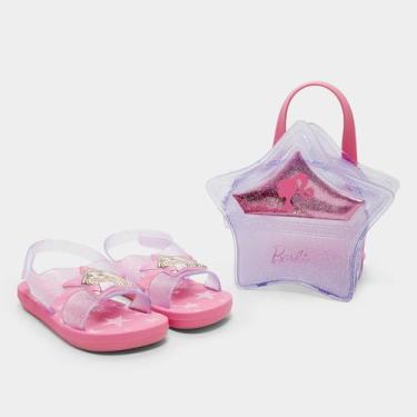 Imagem de Sandália Infantil Grendene Barbie Popstar Menina, Rosa, Preto, 25