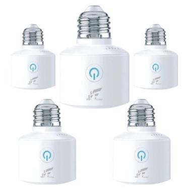 Imagem de Kit 5 Soquetes WiFi E27 Bivolt para Lâmpada Smart Alexa Google Home Ap