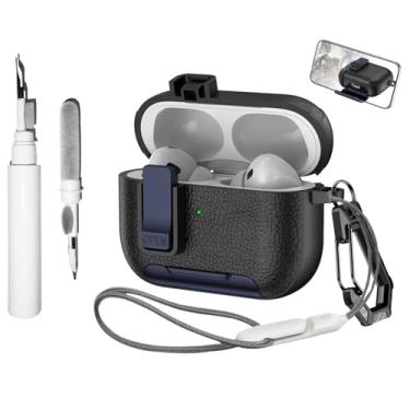 Imagem de [4 em 1] Capa TSVSXS Lock compatível com AirPods Pro 3 com chaveiro e kit de limpeza, capa protetora à prova de choque para homens e mulheres com cordão