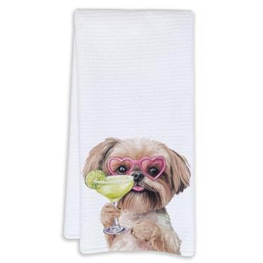 Imagem de Cabana Bro Shih Tzu Presentes Toalhas de cozinha, presentes Shih Tzu para mulheres toalhas de mão decorativas para banheiro, engraçado leão cachorro chow chow coquetel tequila prato toalhas de chá