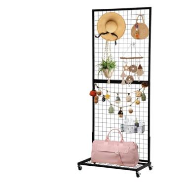 Imagem de Eastern Tree Painéis de parede de grade, suporte de exibição de painel de parede preto com uma placa de base, rack de exibição de parede de grade, painéis de grade para exibição de varejo com 10