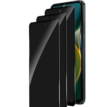 Imagem de SVMONGWA Pacote com 3 protetores de tela de privacidade para Motorola Moto G 5G 2025, película de vidro temperado anti-espião de cobertura total, dureza 9H, sem bolhas, fácil de instalar, suporta