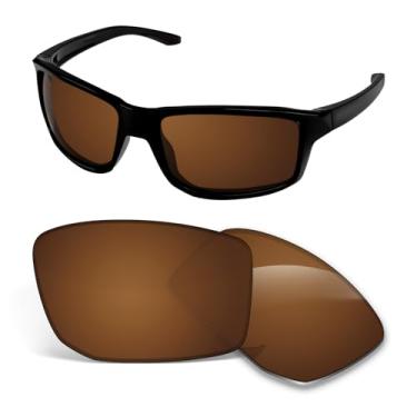 Imagem de Biyxpiv Lentes de substituição de 1,5 mm compatíveis com óculos de sol Oakley Gibston XL OO9470 62 mm, antiarranhões e resistentes a impactos, Marrom âmbar.