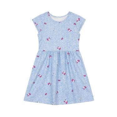 Imagem de Vestido infantil menina de flores Brandili-AZUL CLARO