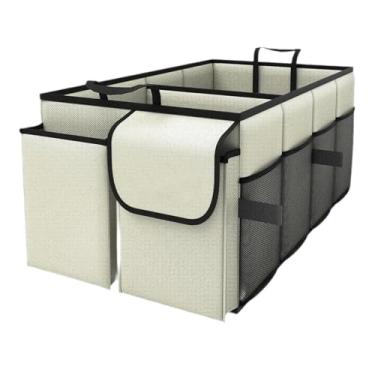 Imagem de JicSuXi Organizador de porta-malas dobrável de grande capacidade para homens e mulheres, ideal para carros SUV e sedãs, Branco