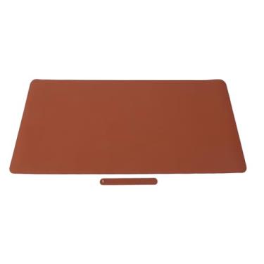 Imagem de ZJchao Almofada de Mesa de Couro PU à Prova de Calor Tapete de Mesa Protetor para Salão de Beleza Penteadeira para Casa Mesa de Escritório Mesa de Computador Mesa de Manicure Marrom