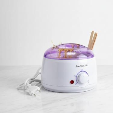 Imagem de Aquecedor de Cera Profissional, Branco e Roxo, com Controle de Temperatura, para Depilação
