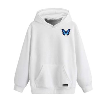Imagem de Blusão Moletom Canguru Borboleta Infantil Personalizado com Capuz e Bols-Unissex