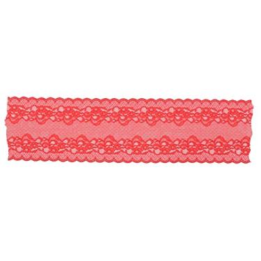 Imagem de Fita de renda estilo vintage, macia, durável, elegante, costura, guarnição de renda para decorações de casamento, artesanato doméstico, material de nylon, 10 jardas, 9,4 polegadas (Vermelha)