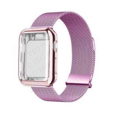 Imagem de Pulseira De Metal Com Fecho Magnético Para Apple Watch, 45mm 44mm 38mm