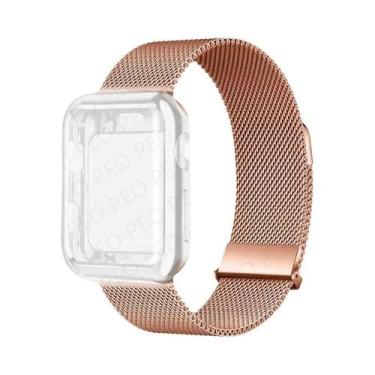 Imagem de Pulseira De Metal Com Fecho Magnético Para Apple Watch, 45mm 44mm 38mm
