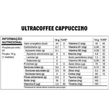 Imagem de ULTRACOFFEE 220G - Café Energético Natural com Plant Power, CAPPUCCINO