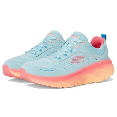 Imagem de Skechers Tênis feminino D'lux Walker 2.0 Neon Sites, Aqua Multi, 3.5 UK