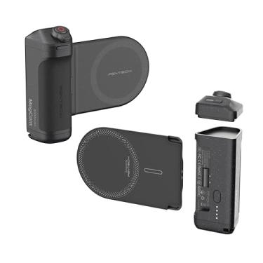 Imagem de PGYTECH Kit de aderência para celular MagCam, cabo 3 em 1 para celular com carregamento MagSafe sem fio/controle remoto Bluetooth destacável, Powerbank embutido, suporte de telefone, preto clássico